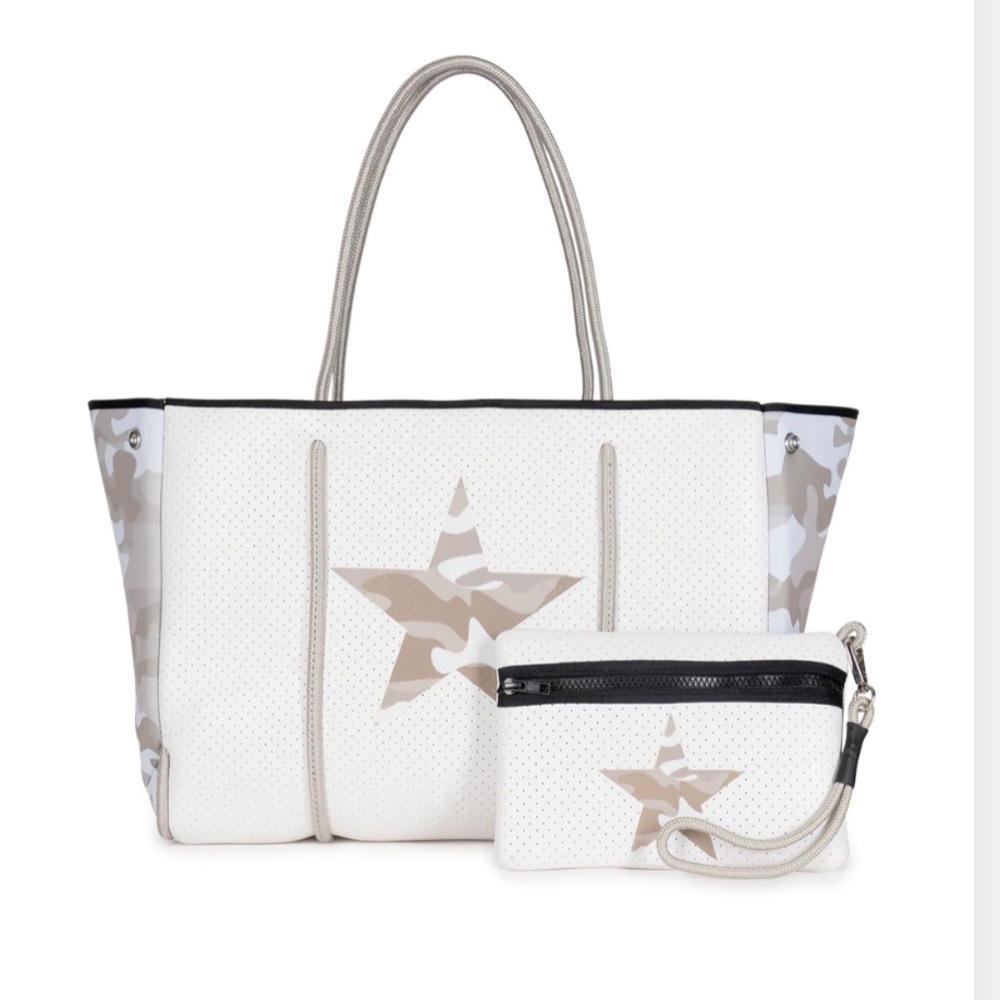 Haute Shore Camo Neoprene Tote and Wrislet